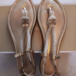 Michael Kors Gold and Cream Sandals